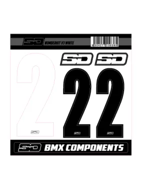SD Front + 2 Side Plate Number Kit V3 White